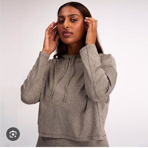Girlfriend Collective Womens Cropped Hoodie - RESET collection - tan - large